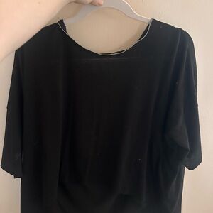 Slouchy Metal Neckline Top